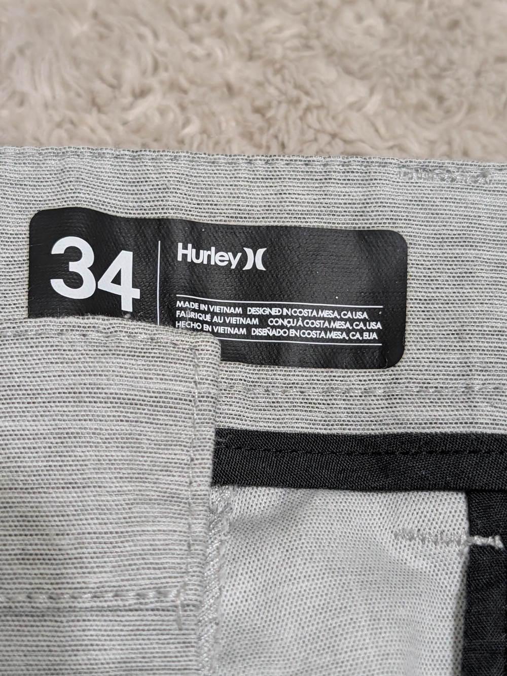 Hurley Men’s Light Gray Jeans - Size 34